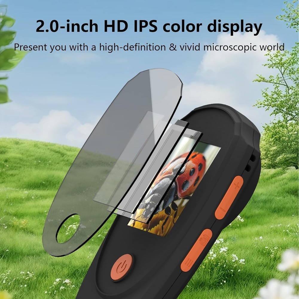 Handheld Digital Microscope,Portable Magnifying Glass with 2.0" IPS Color Screen