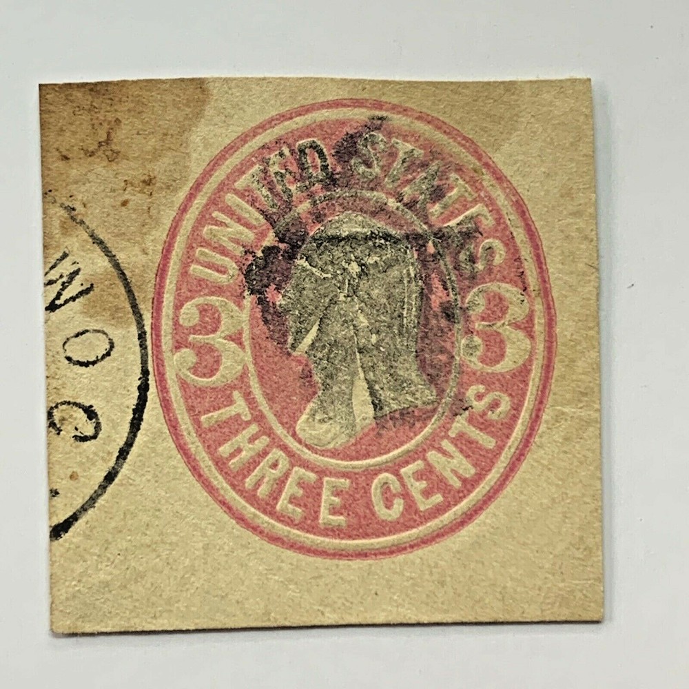 FANCY CANCEL "MOHAWK" ON 3C POSTAL 3C CUT SQUARE
