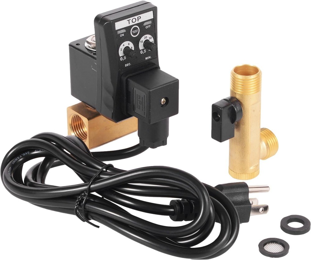 Compact 1/2" Automatic Drain Valve - Brass & Flame Retardant ABS for Air Systems