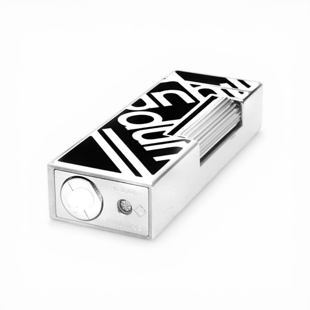 Dunhill Rollagas Longtail Logo Lighter Silver Brass Swiss Made