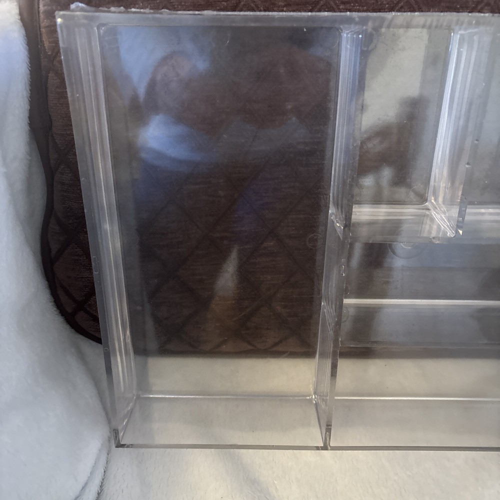 Clear Plastic Divided Organizing Desk Or Makeup Tray