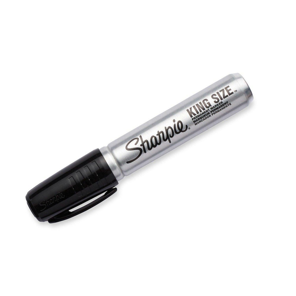 Sharpie - King Size Permanent Markers Chisel Tip Black - 12 Pack