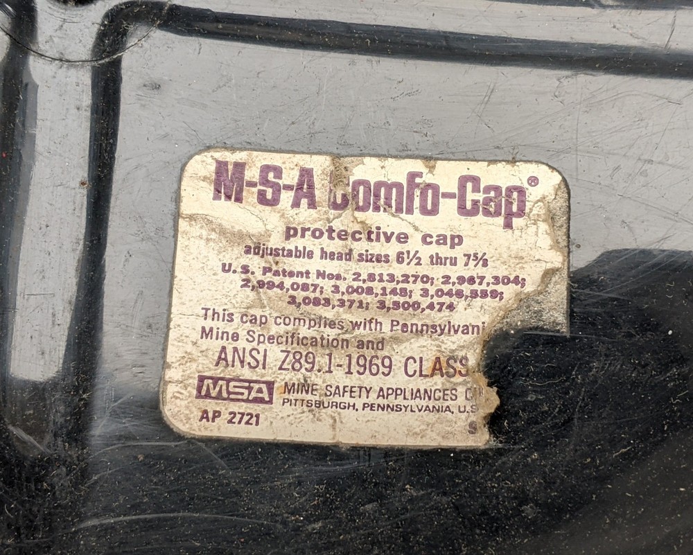VTG MSA Comfo-Cap Protective Miners Helmet Black Red
