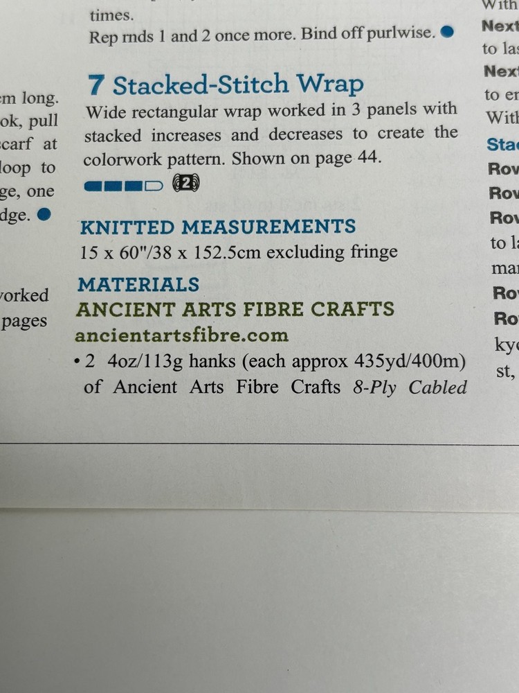 Stacking Stitches Wrap Knitting & Crochet Pattern Magazine Pages