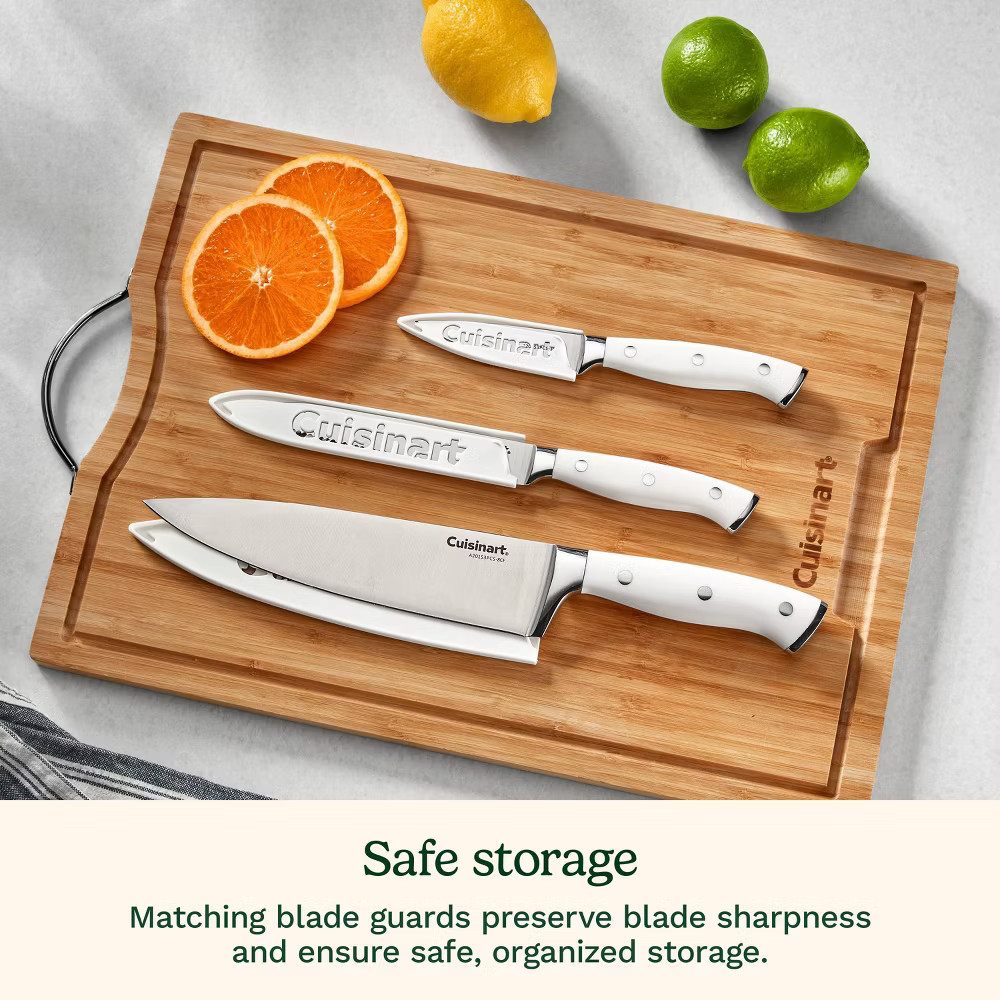 Cuisinart Classic White Triple Rivet 6pc Chef Set with Blade Guards