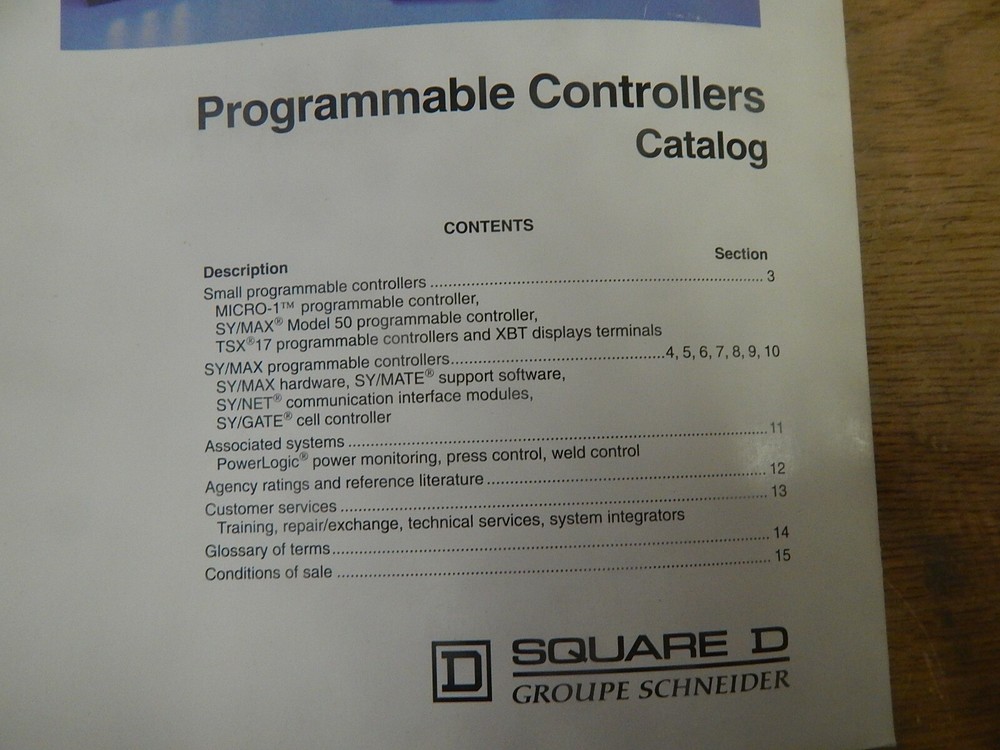 Square D File 8 000 Programmable Controllers Catalog *FREE SHIPPING*