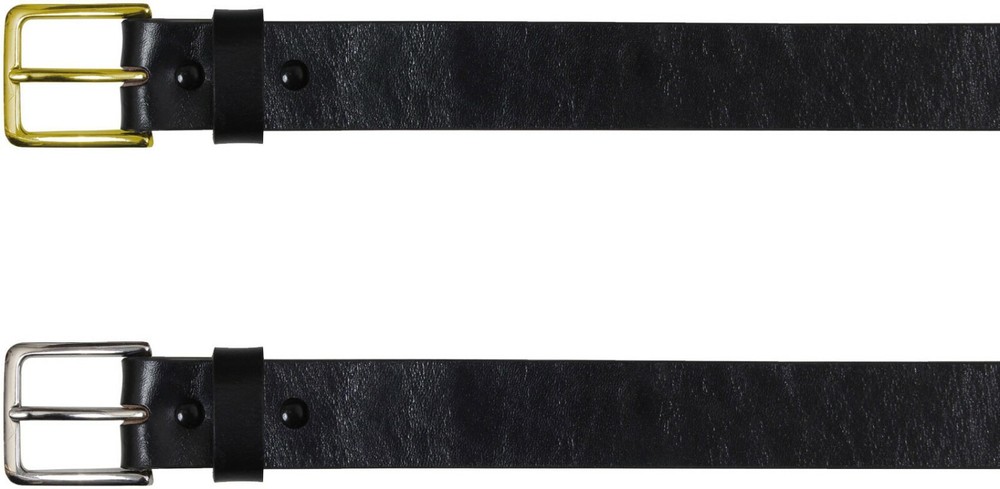 Black Leather Garrison Belt Bonded Heavy Duty Work Belt 1.25" Wide