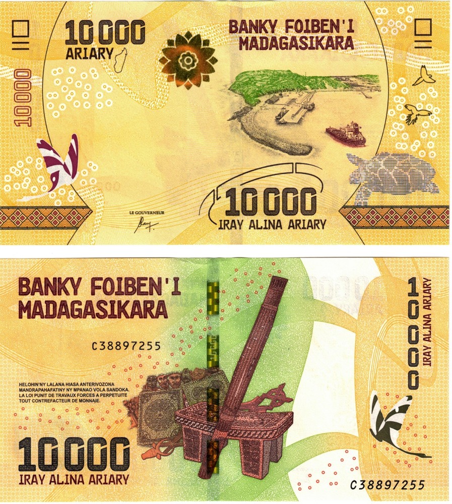 2017 Madagascar P103 10000 Ariary banknote UNC