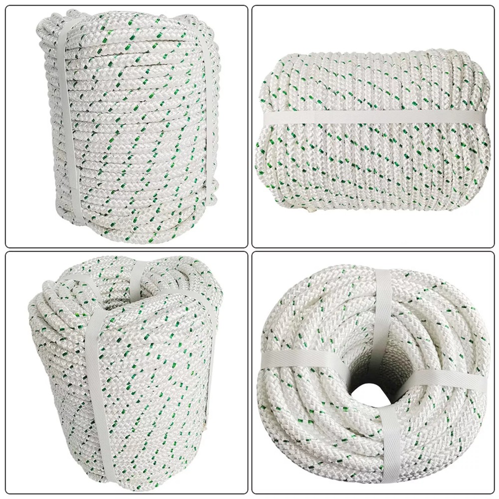 3/8" × 200' Bull Rope Double Braid Polyester Rope 1544Lbs Breaking Strength