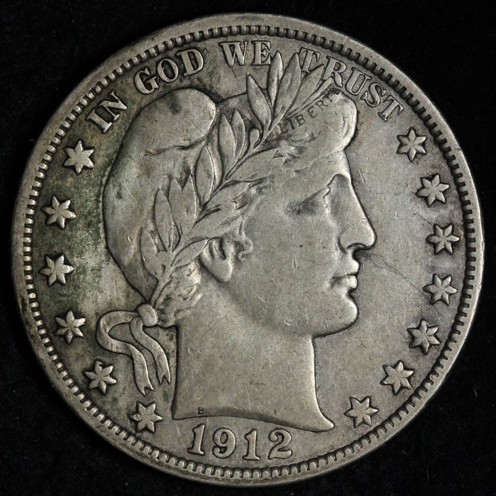 1912-S Barber Silver Half Dollar XF E279 KDCND