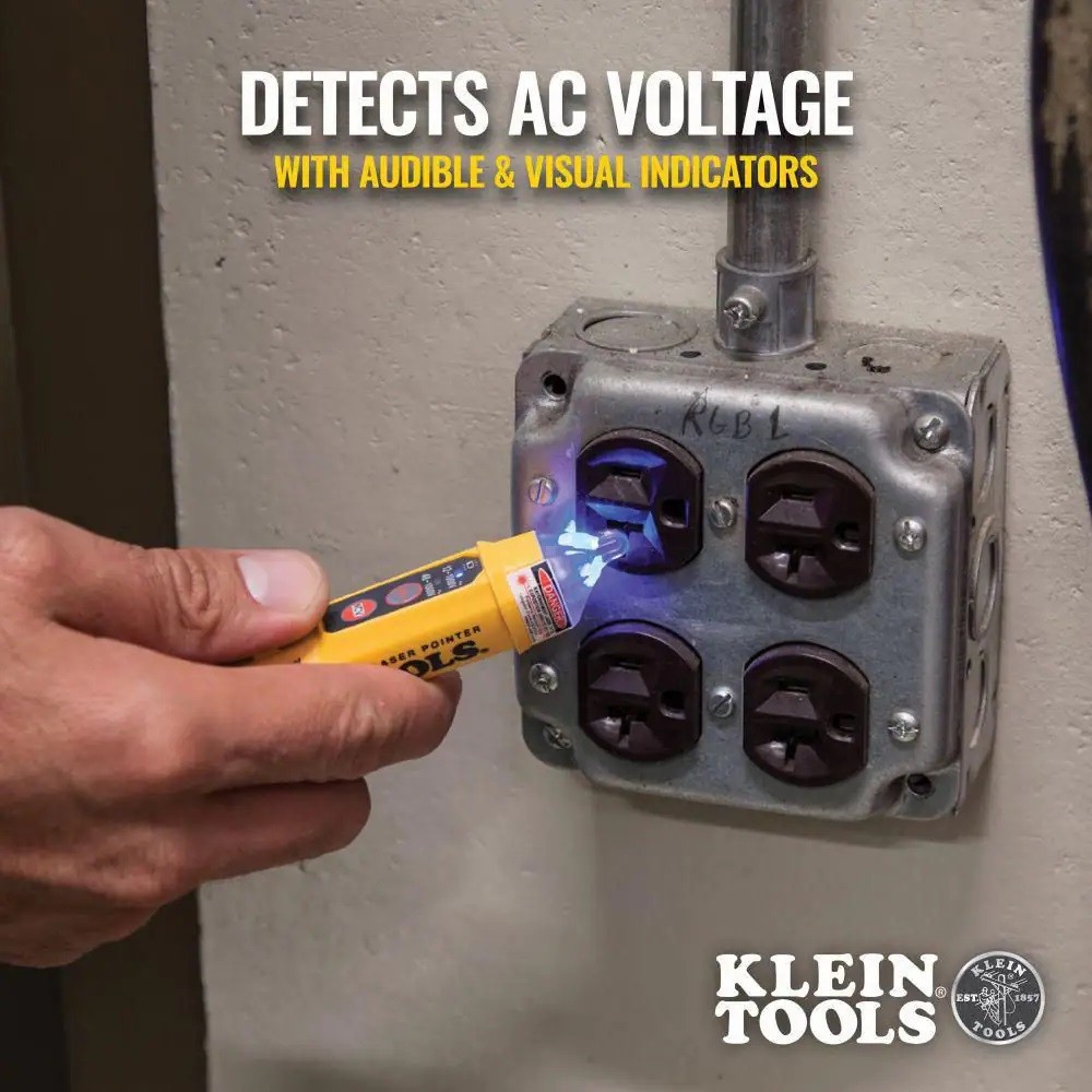 KLEIN Dual Range Non-Contact Voltage Detector Tester NCVT with Laser Pointer