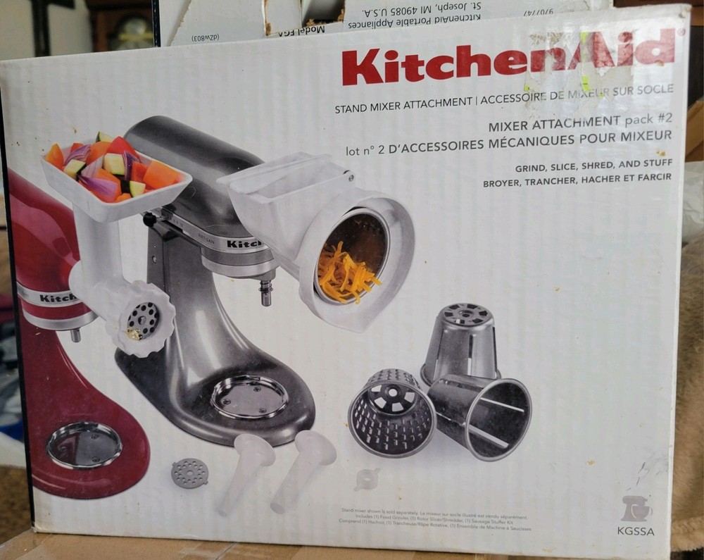 KitchenAid KGSSA Stand Mixer Attachment Grind Slice Stuff Shred Pack #2 Set