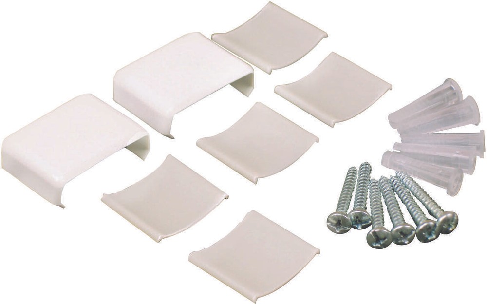 Raceway Accessory Pack, Metallic, Plastic, White, For: NM1 Wire Channels