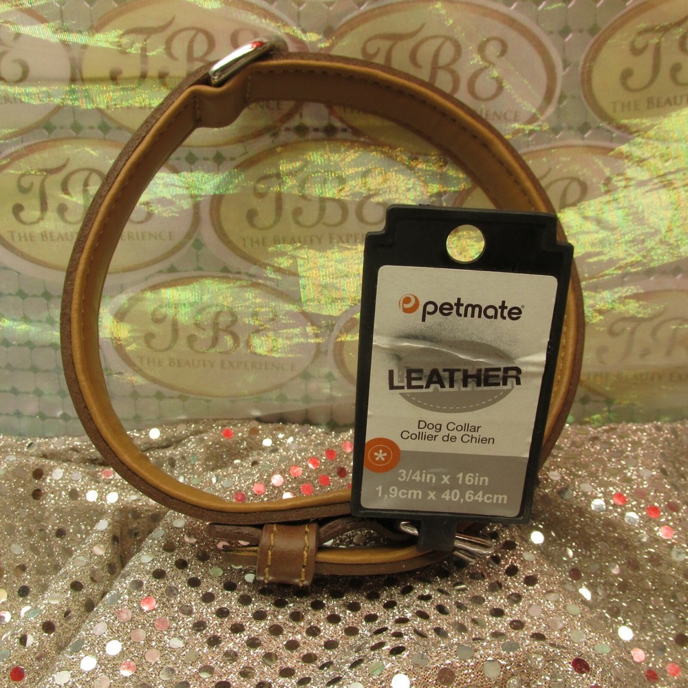 Petmate leather dog collar 3/4" x 16"