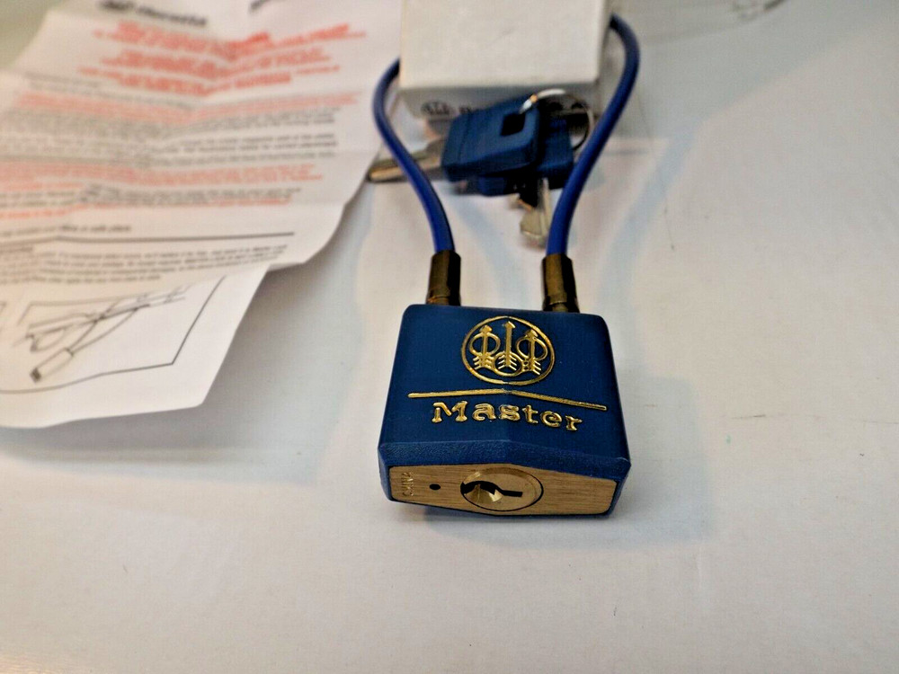 Three (3) Beretta Cable Gun Locks - Master Lock Both with 2 Keys Trigger