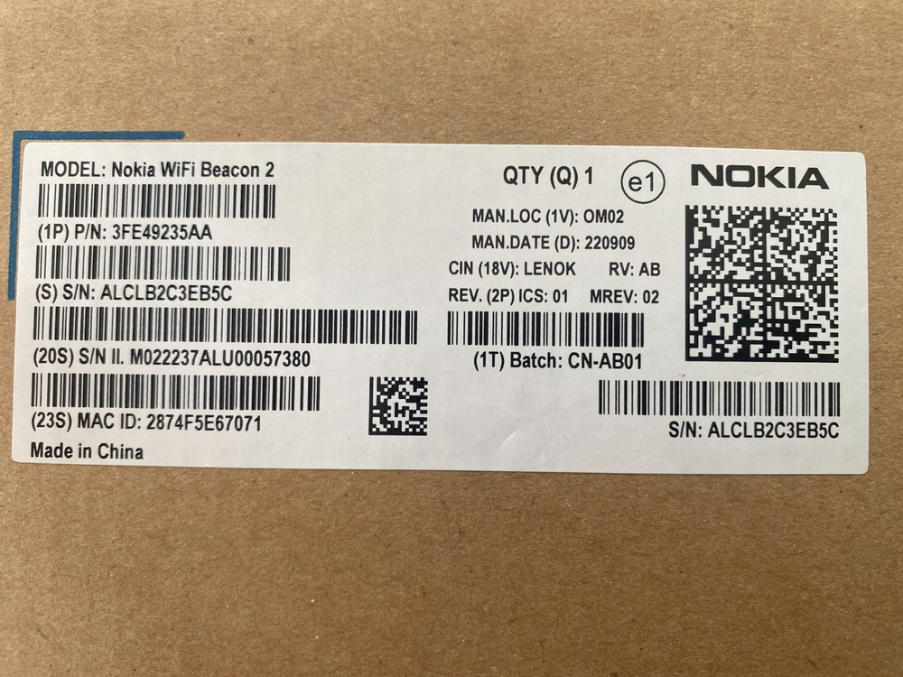 Nokia Wifi Beacon 2 Wifi 6 Router open box