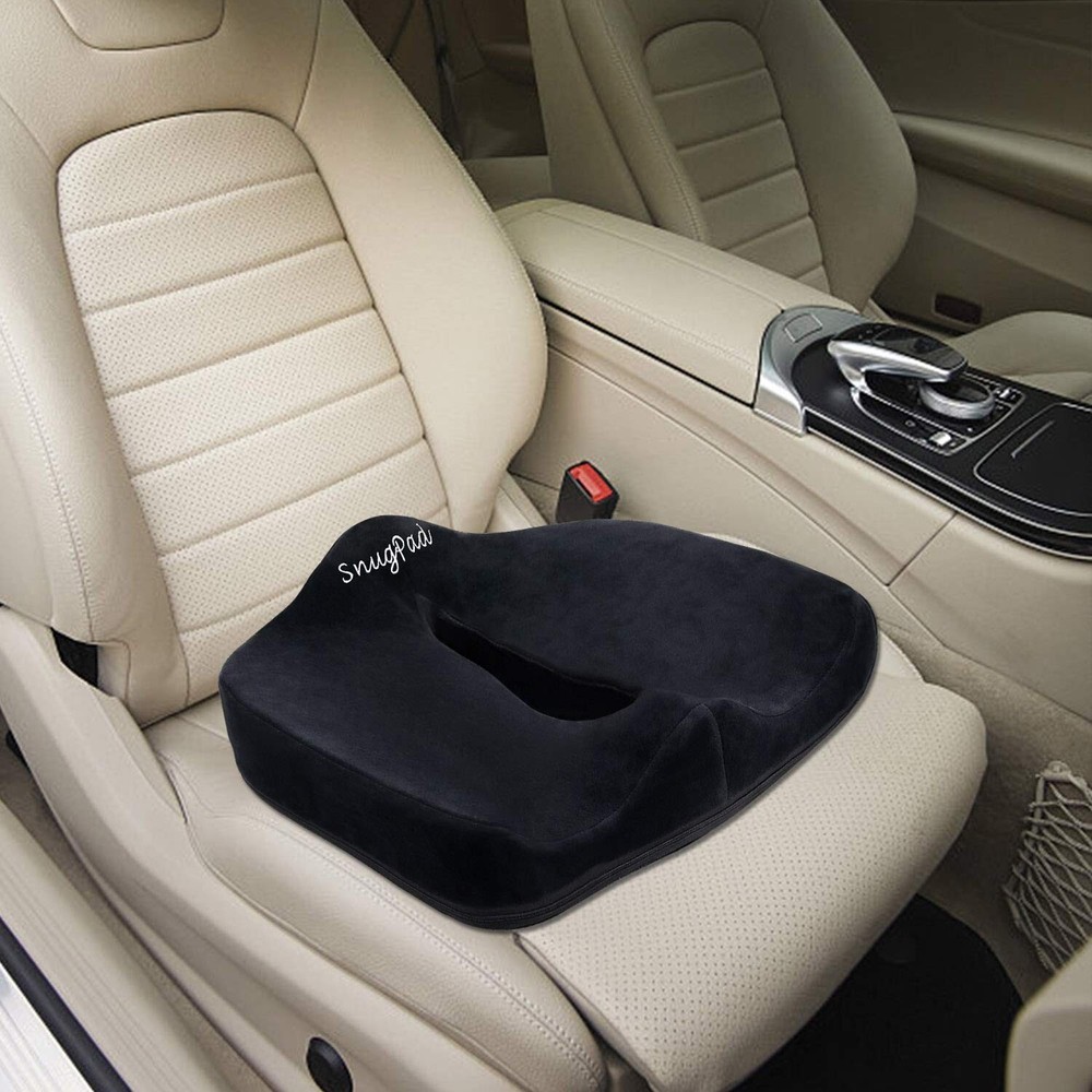 SnugPad Premium Memory Foam Seat Cushion, for Sciatica Tailbone Back Pain Rel...