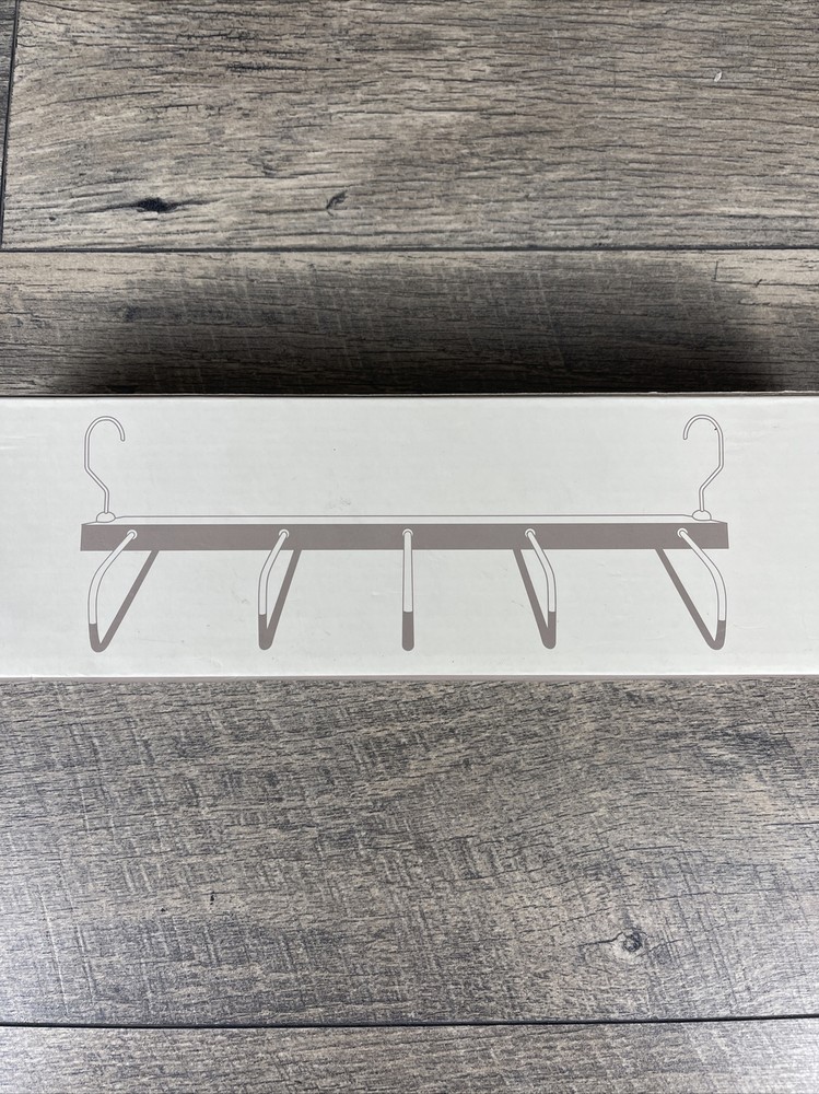 MORALVE Pants Hangers Space Saving - 2 Pack Wood Scarf 2 Pack, White