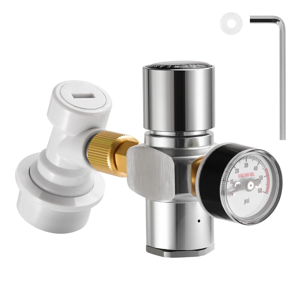 Hold Stable Pressure 0-60 PSI Mini Keg Regulator, No Leaking Portable Corneli...