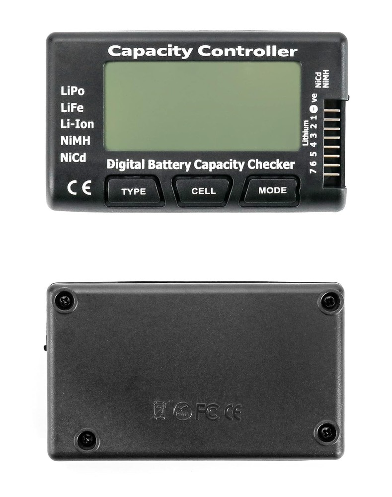 QWORK RC Cellmeter Controller Tester Voltage Tester, 7 Digital 1 Pack, Black