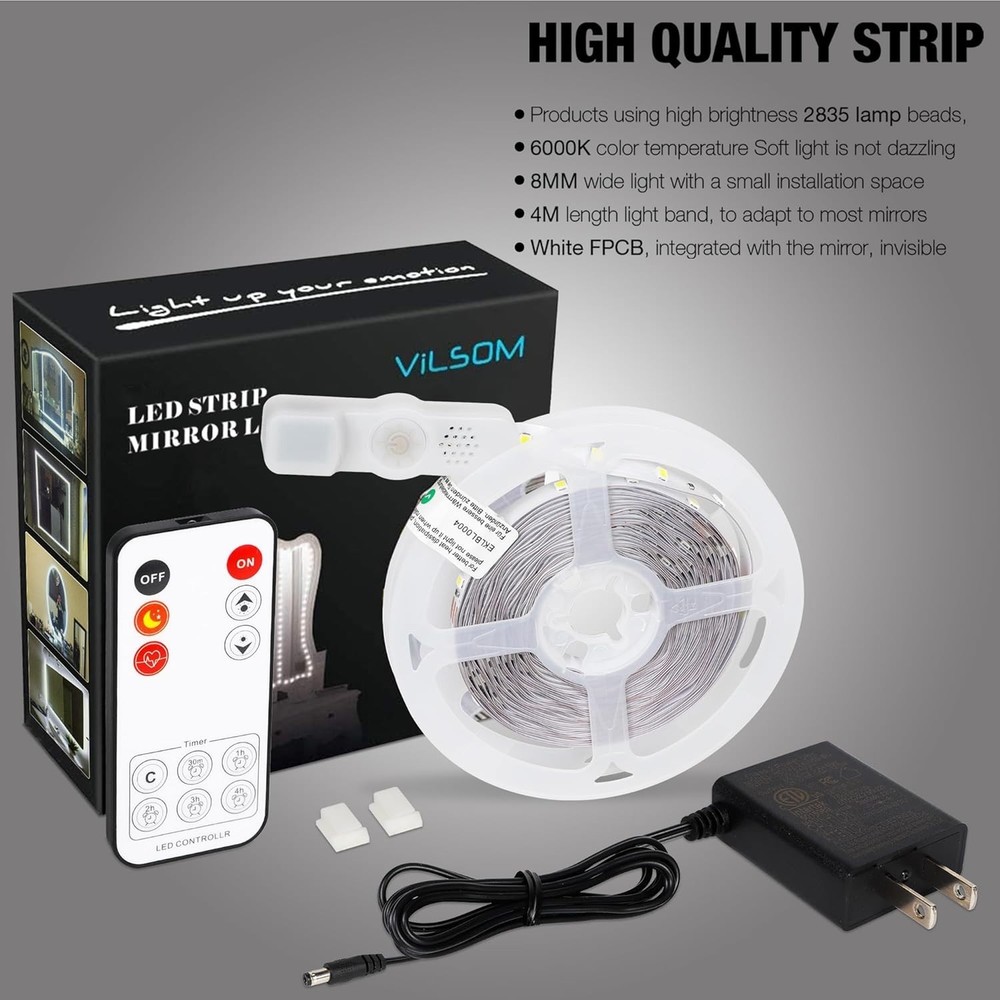 Led Vanity Mirror Lights Kit 13ft/4M 240 LEDs Make-up Vanity Mirror Light Vanity