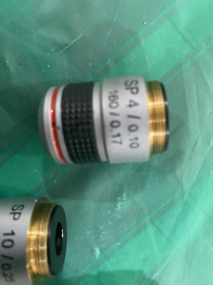 Lot of 3 Microscope Objective Lenses 4x 10x 40x
