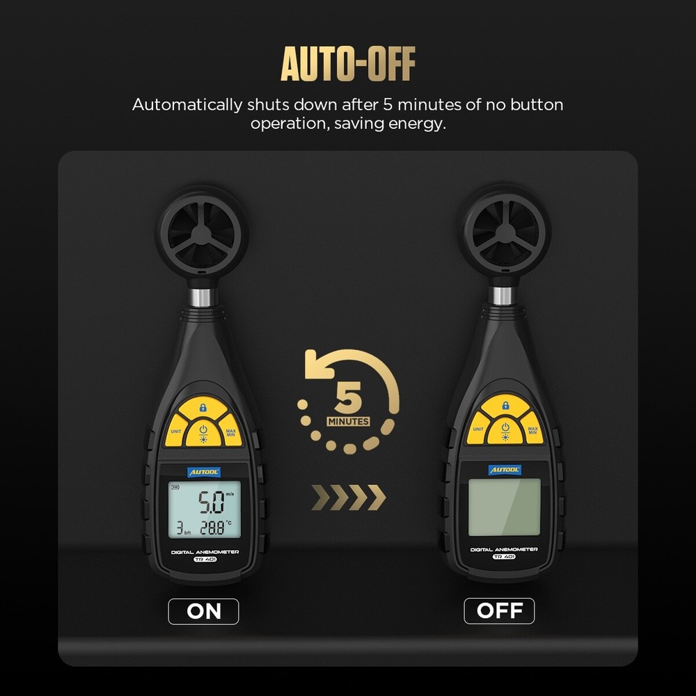 AUTOOL Handheld Digital Anemometer Wind Speed CFM Meter Current Test Wind Chill