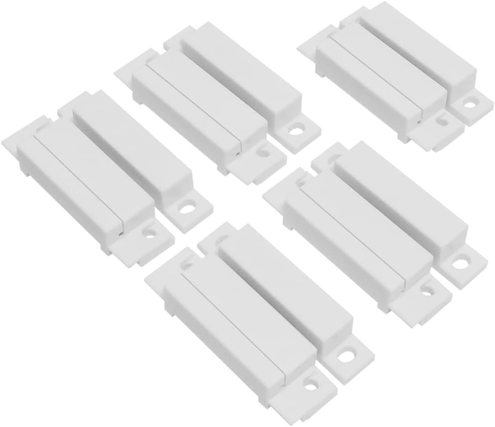 5 Pack Surface Mounted NC Magnetic Door Contacts Switch Sensor for Alarm white