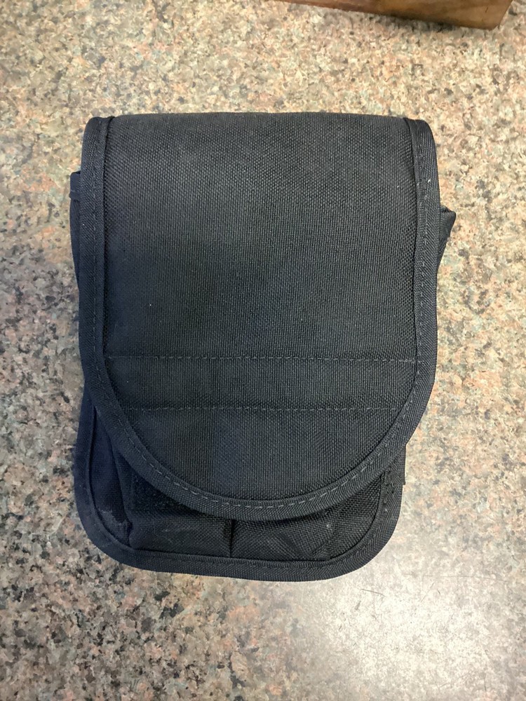 GI ISSUE  BLACK  3 COMPARTMENT GENERAL PURPOSE  POUCH W/ ALICE CLIPS