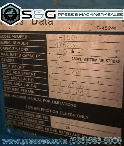 150 TON NIAGARA E-150 OBS PRESS