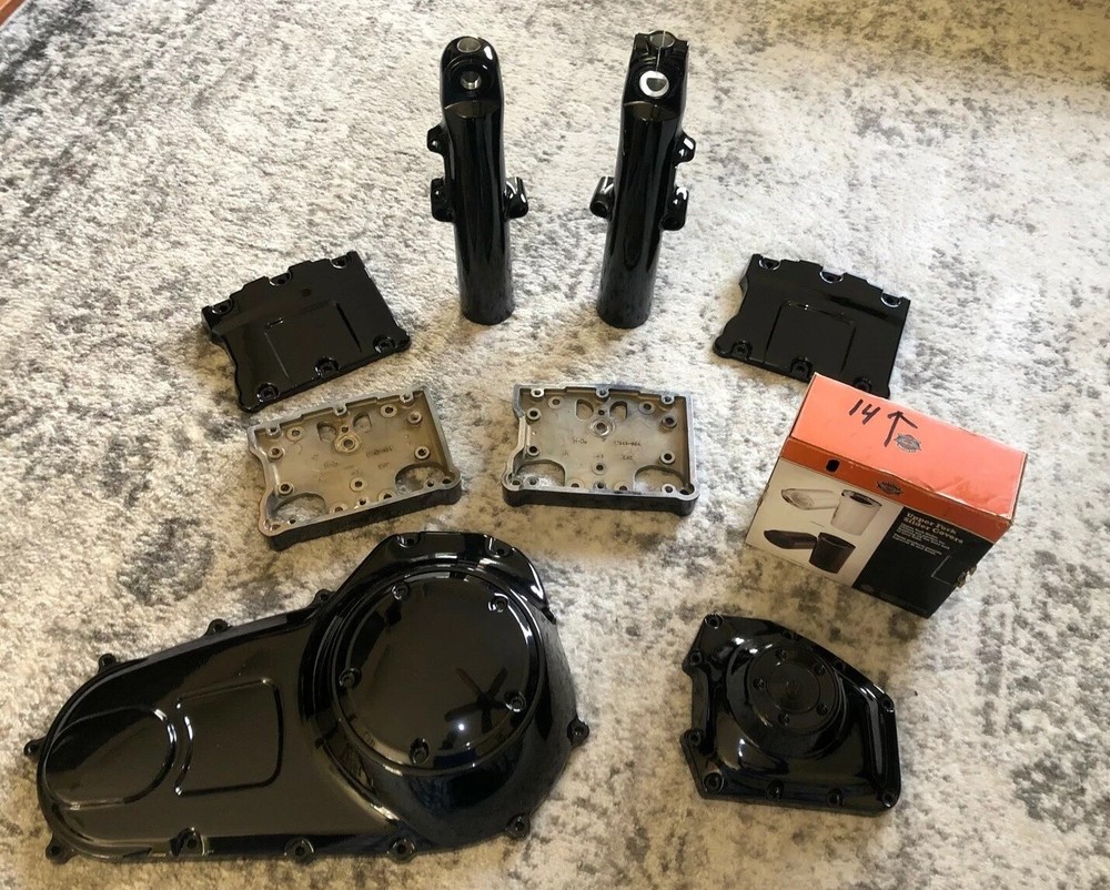 Harley ENGINE/FRONT END POWDER COATED BLACK OUT SET FOR 2014-2017 Touring