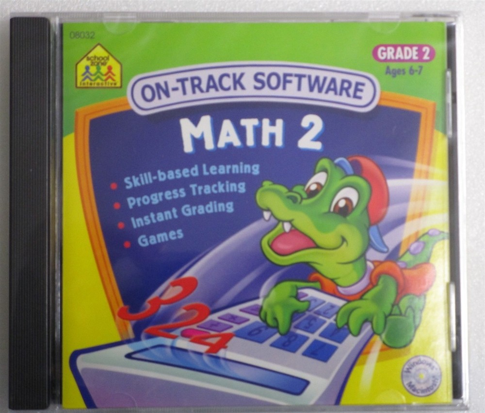 Software PC School Zone Math 2 Ages 6-7 On Track Software NEW SEALED Jewel
