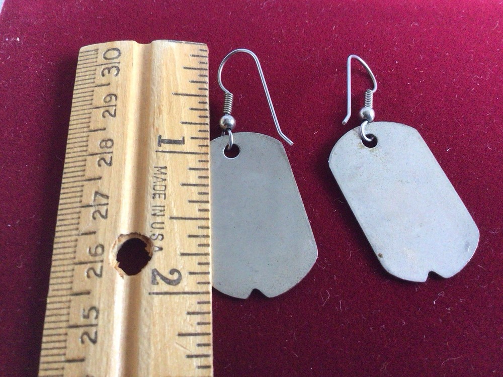 Pair Military Desert Storm Dangle Pierced Earring Nice Condition