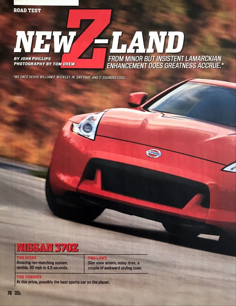 2009 Nissan 370Z Coupe Road Test Technical Data Review Article
