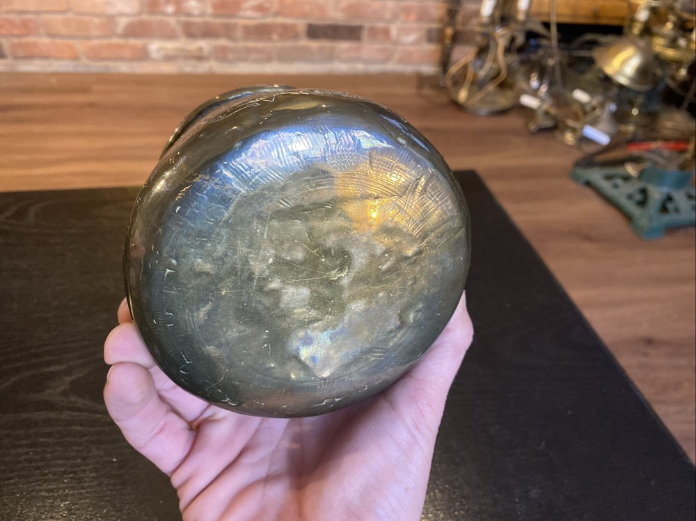 Antique Middle Eastern Hammered Brass Pot