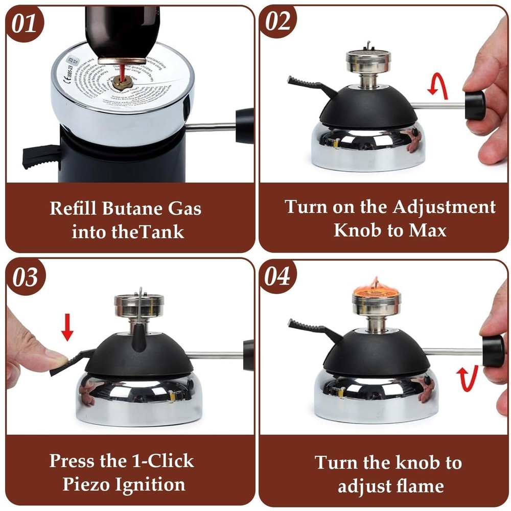 Butane Burner Portable Stove Siphon Coffee Maker Adjustable Flame Stand