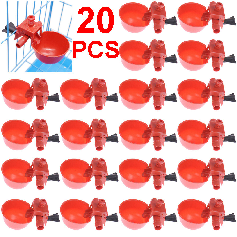 Poultry/Quail Water Drinking Cups Chicken Hen Plastic Automatic Drinker Kit