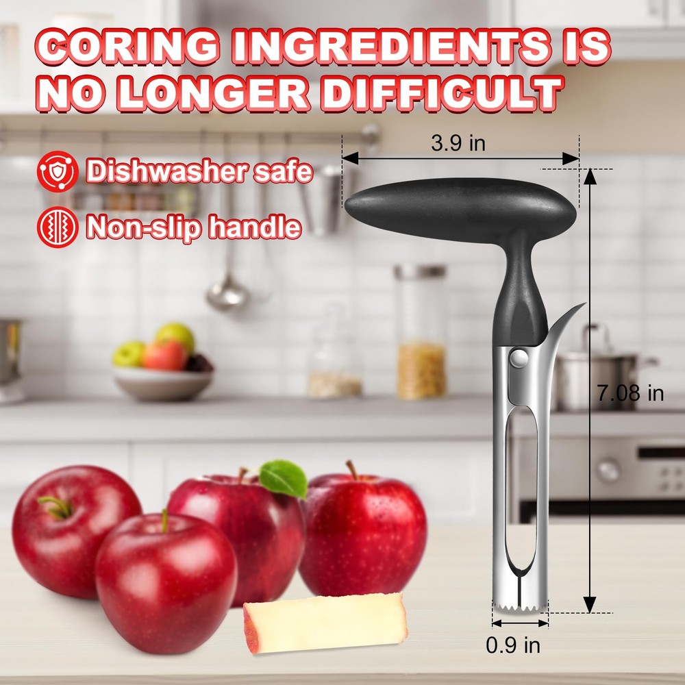 Apple Corer Tool with Sharp Serrated for Pears，Premium Apple Core Remover ，Ea...