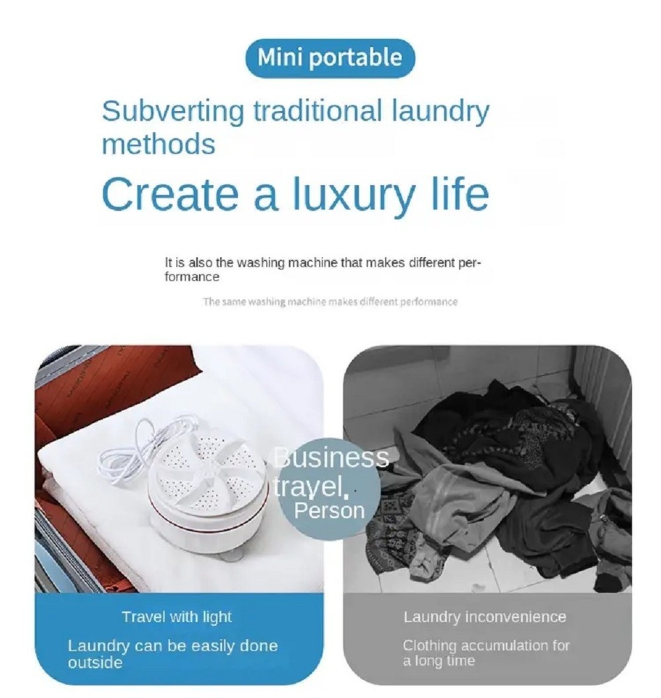 Small Sonic Vibration Portable Washing Machine