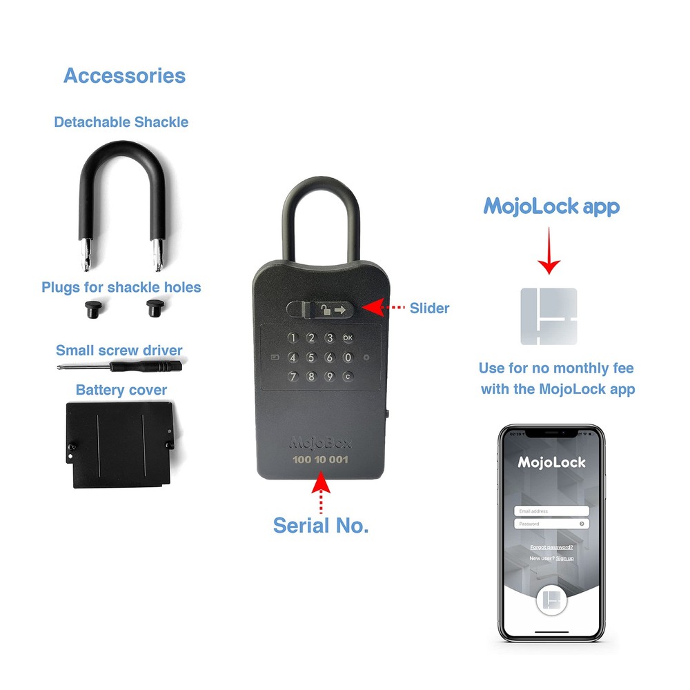 , Digital Lockbox, Bluetooth Key Lockbox, iOS/Android App Remotely Generates ...