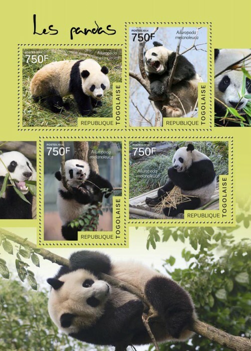 2014 TOGO MNH. PANDAS   |  Y&T Code: 4142-4145  |  Michel Code: 6131-6134