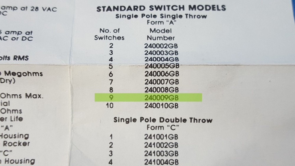 ONE PC- EECO DIP WITH 9 POSITION, 240009GB