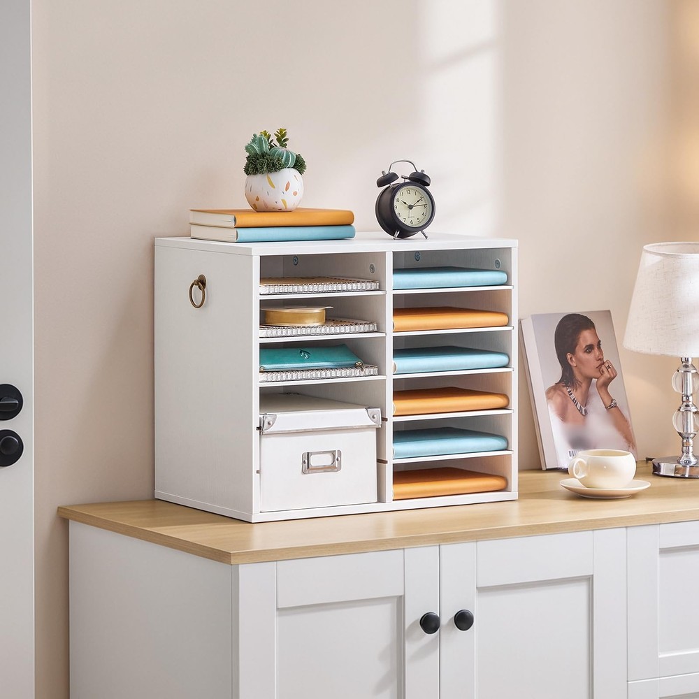 HOOBRO 12-Comp. Literature Organizer, Adjustable Office Mailbox