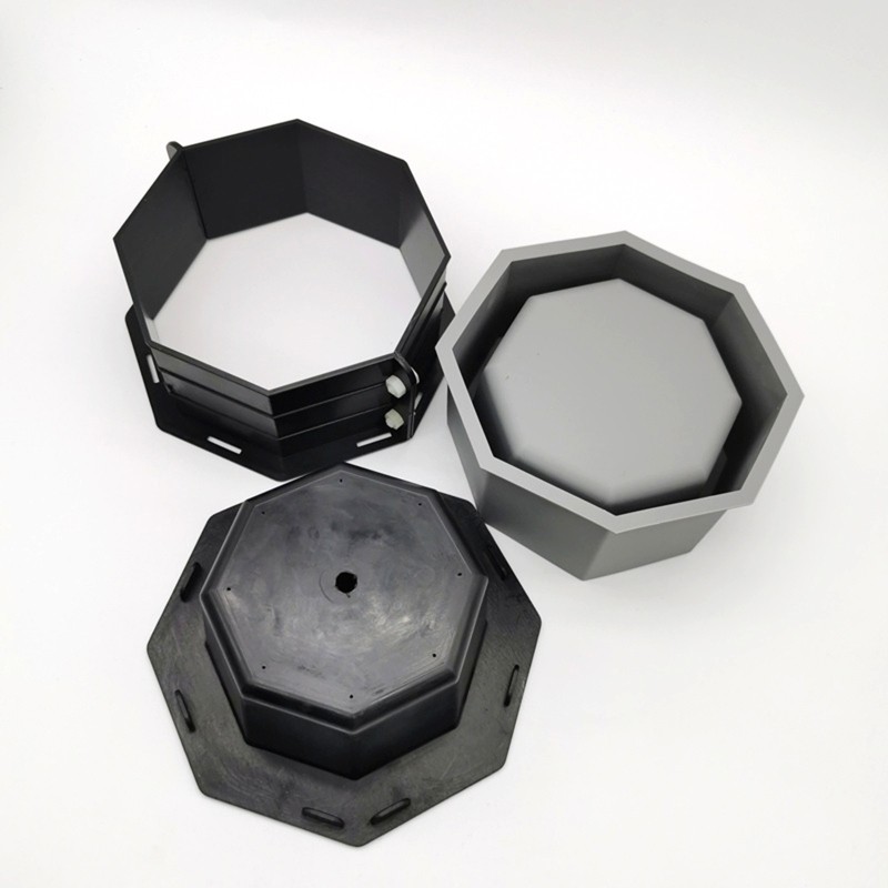Octagonal Cement Flowerpot Casting Silicone Mould DIY Decorations Making