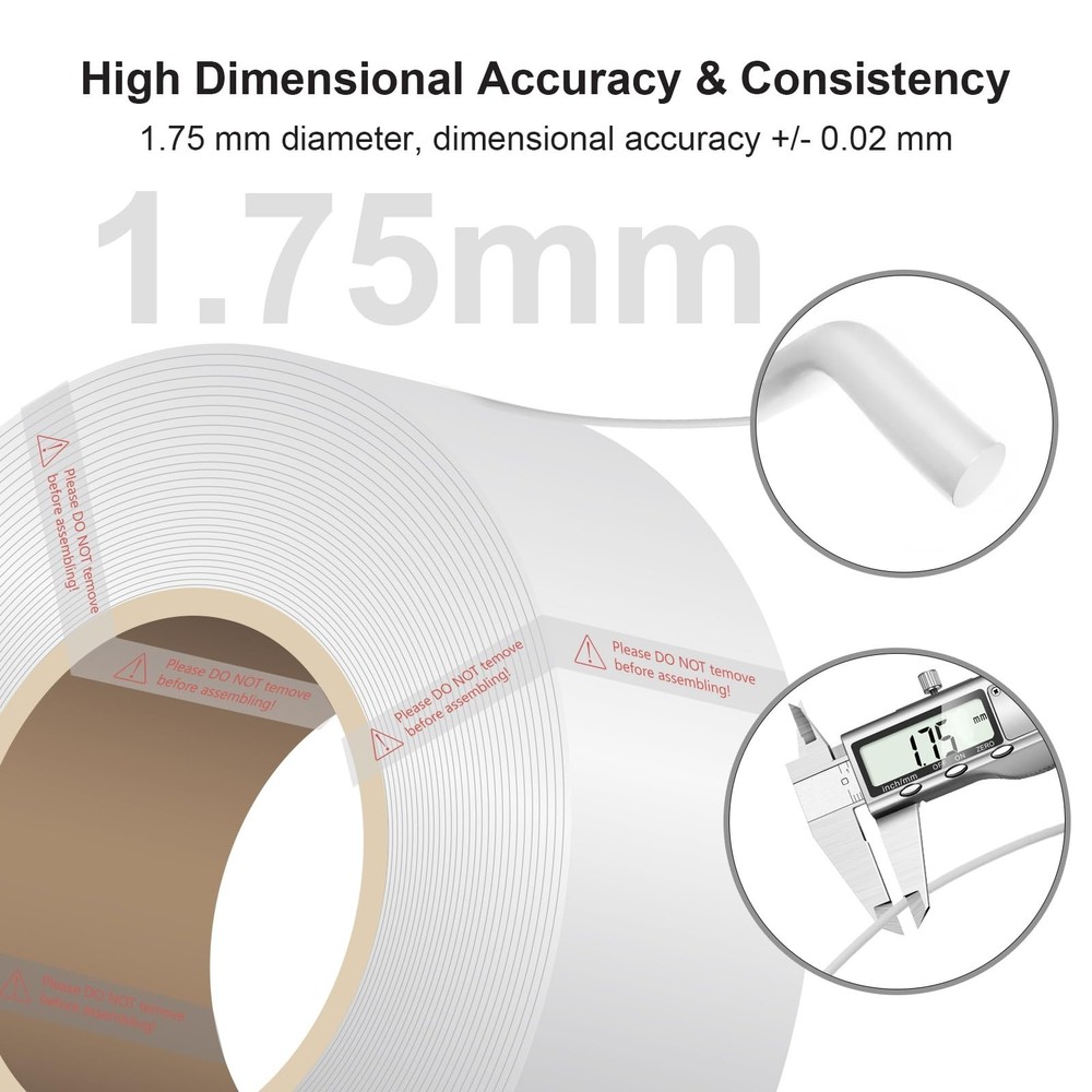 Standard PLA Refilament 1.75mm, 1kg 3D Printer Refill for Reusable Spools(2.2...