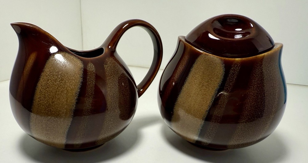 Sango Avanti Brown Cream & Sugar Set 4722