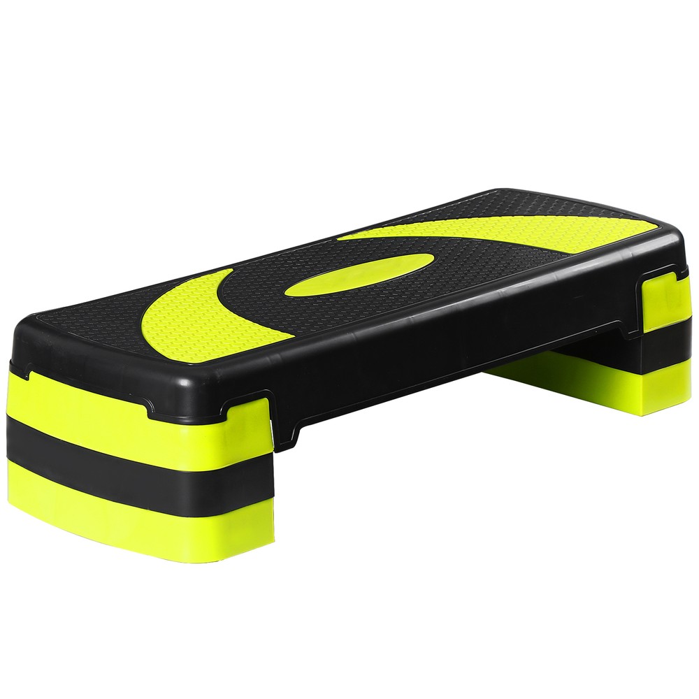 Aerobic Exercise Step Platform with Raisers, Home & Gym Workout Stepper Yellow