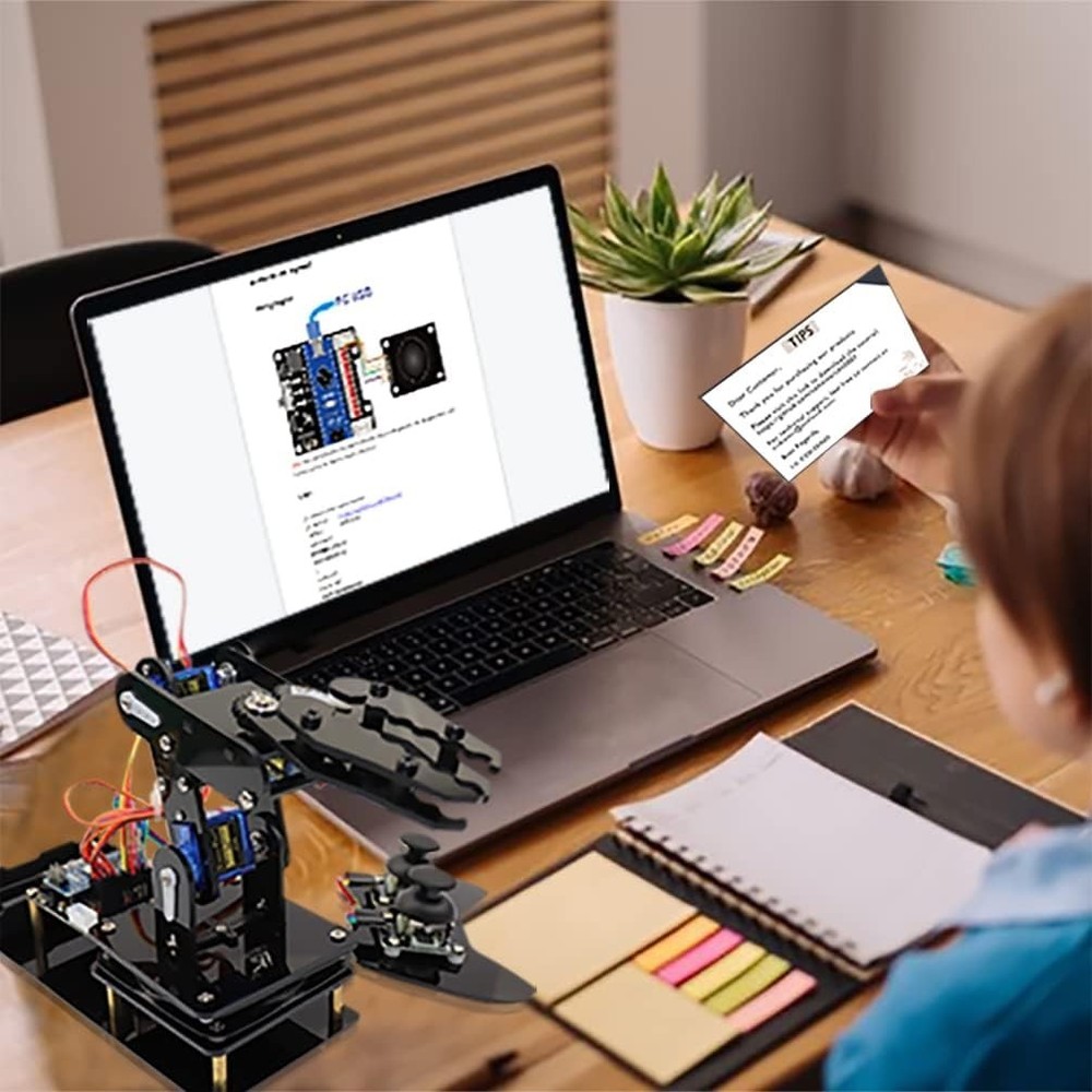 Robotic Arm for Arduino - Step-by-Step Kit for Coding & Electronics Exploration