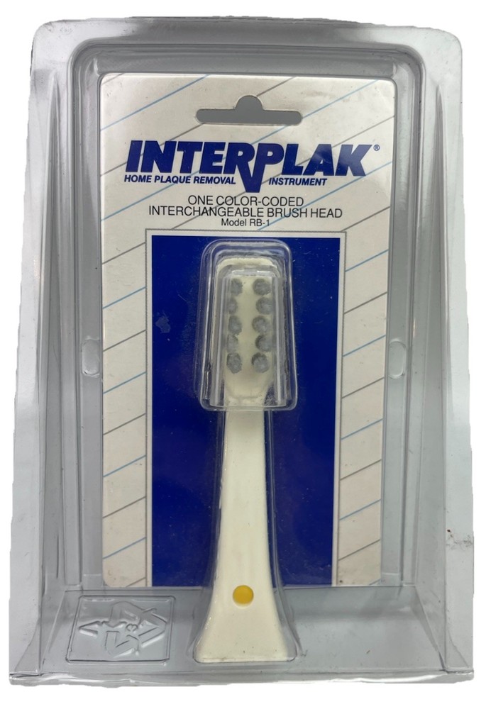 ⭐ NEW Interplak Color-Coded Interchangeable Single Brush Head RB-1 Yellow Dot ⭐