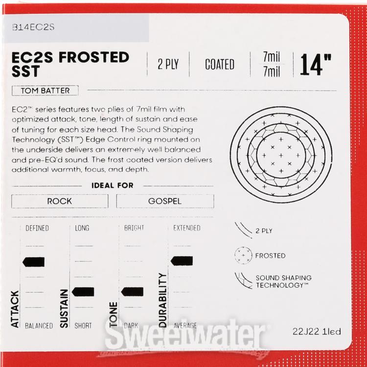 Evans EC2 Drumhead - 14" - Frosted